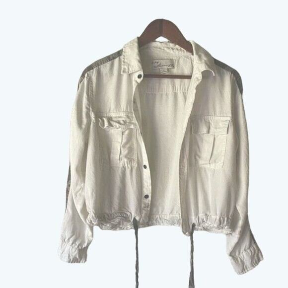 Vintage Havana White Cropped Jacket | Cameo Trim, Lightweight Layer Size Small - Picture 1 of 14